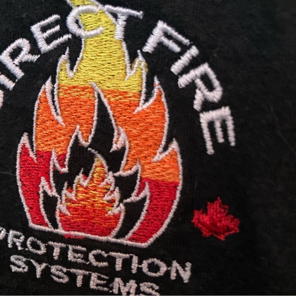 Vintage black tri-blend short-sleeve tee with quality embroidered fire graphic - Picture 3 of 7